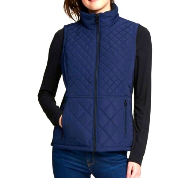 NWT Andrew Marc Navy Boho Quilted Insulated Sz S - Picture 1 of 6